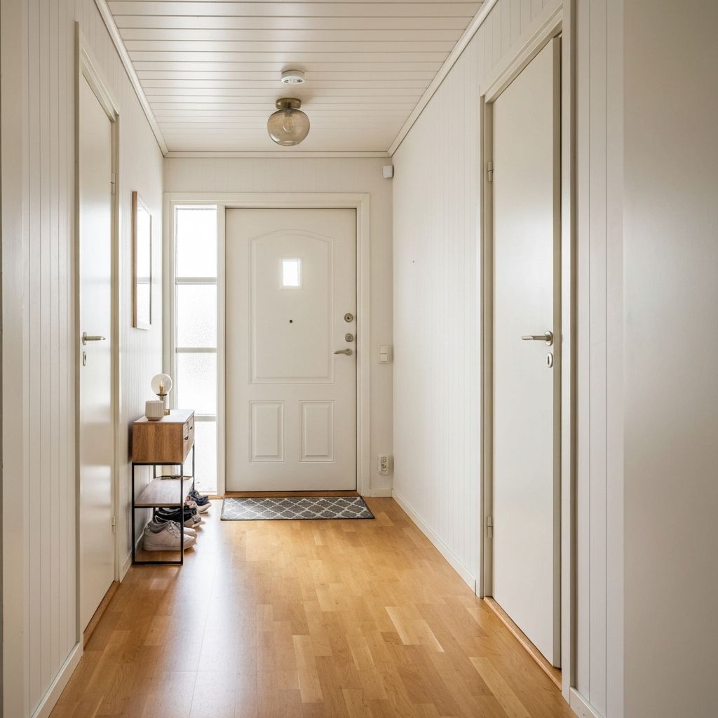 Innbydende inngangsparti med god belysning og ryddig førsteinntrykk